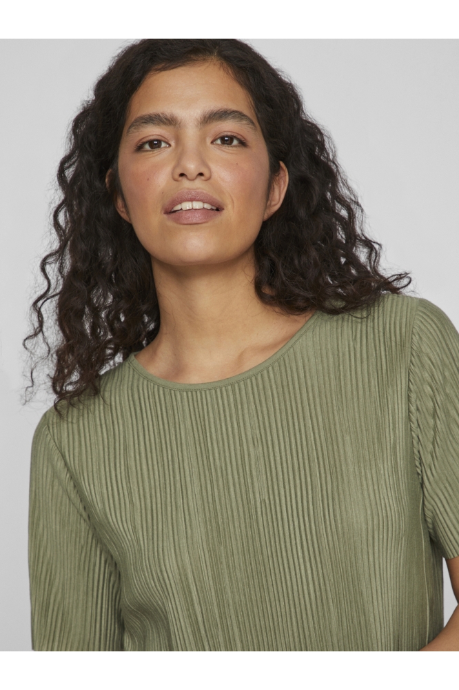 VIPLISA O-NECK S/S TOP - NOOS 14089481 Oil Green